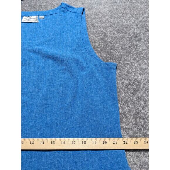 Linea by Louis Dell'Olio Sleeveless Tunic Dress Size XL Blue Princess Seams - Picture 11 of 13